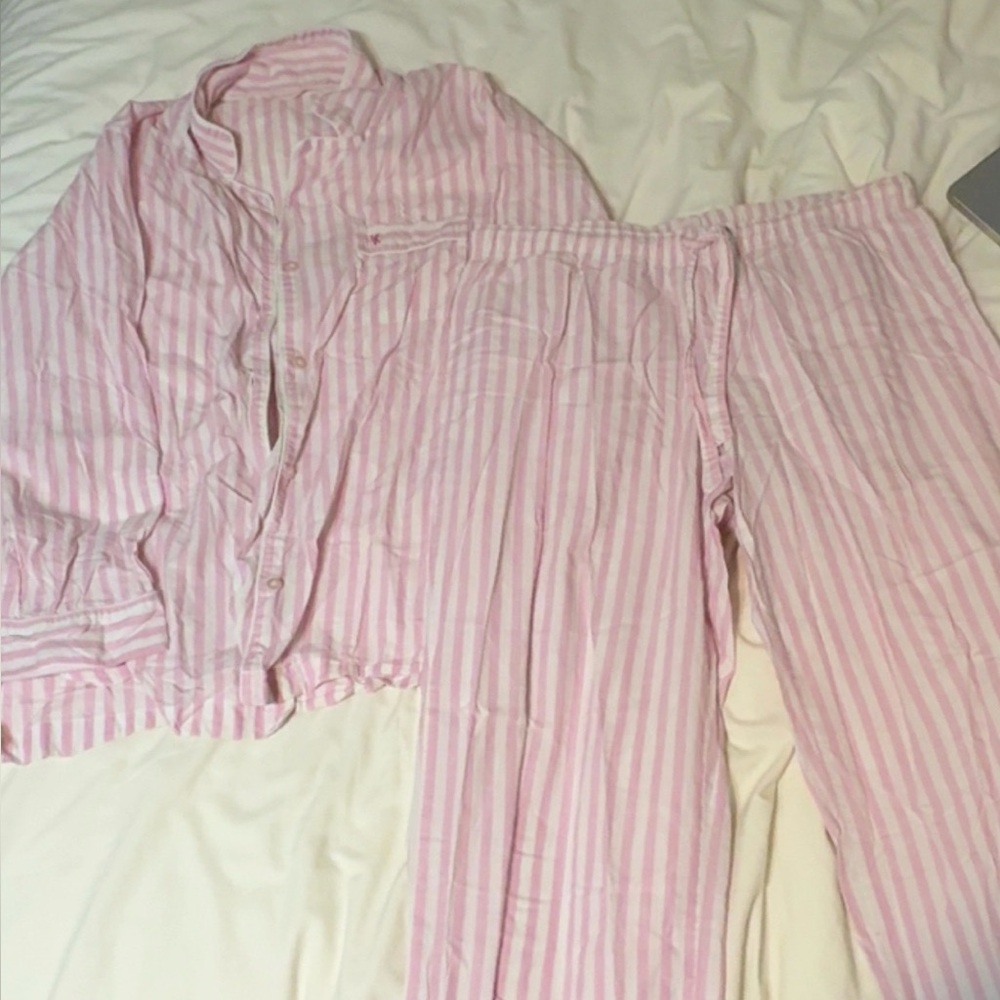 Pink Striped Pajama Set